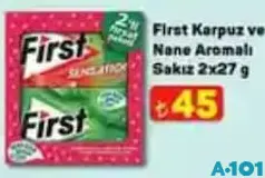 FİRST KARPUZ VE NANE AROMALI SAKIZ 2X27 G FİRST KARPUZ VE NANE AROMALI SAKIZ 2X27 G